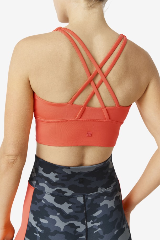 Sujetador Uplift Con Espalda Cruzada Fila Outlets Hot Coral