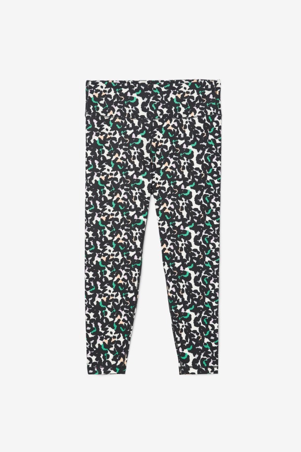 Legging 7/8 Fuerza Liso Fila Outlet Negro Animal Print