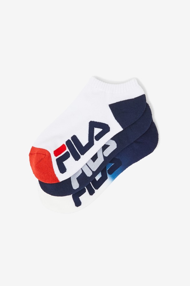 Fila Outlets Azul Marino Dip Dye No Show Calcetín De Mujer Paquete De 3