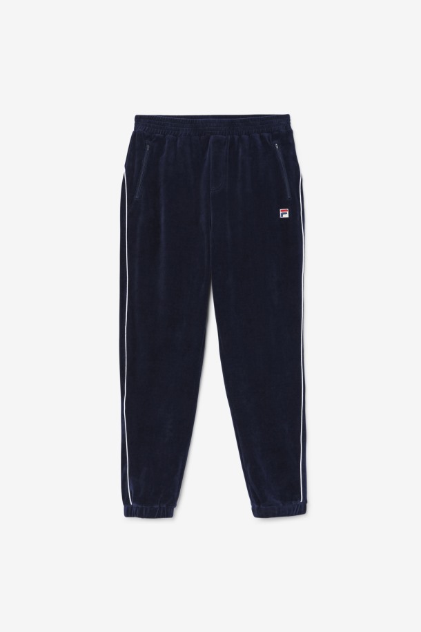 Pantalon Lewis Terciopelo Azul Marino/blanco Fila Outlet