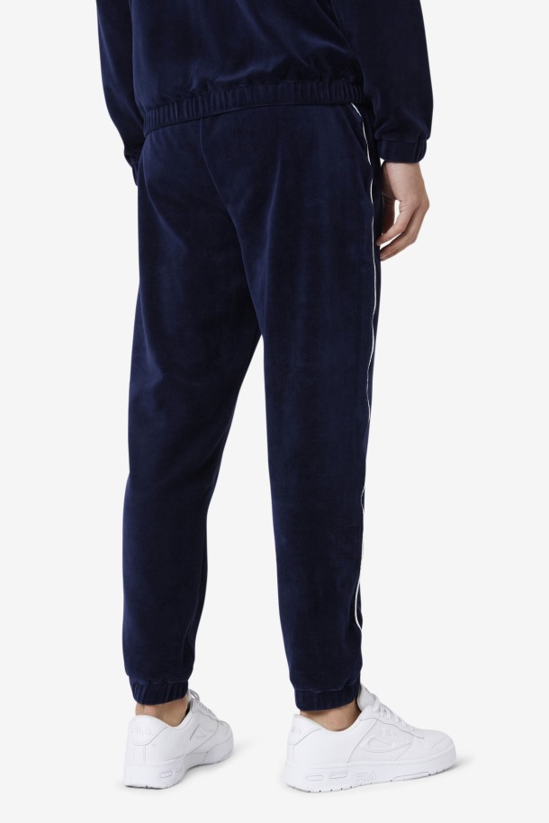 Pantalon Lewis Terciopelo Azul Marino/blanco Fila Outlet