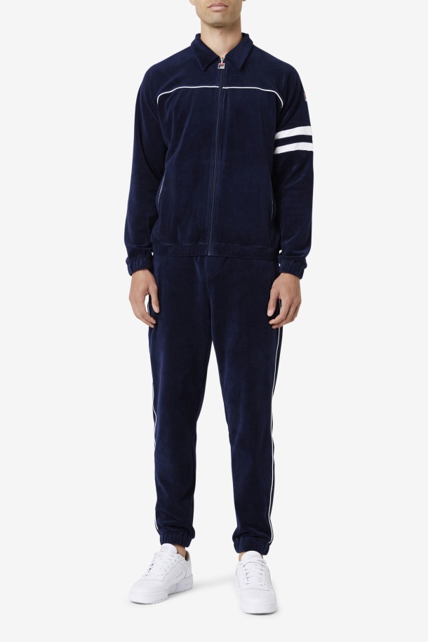 Pantalon Lewis Terciopelo Azul Marino/blanco Fila Outlet