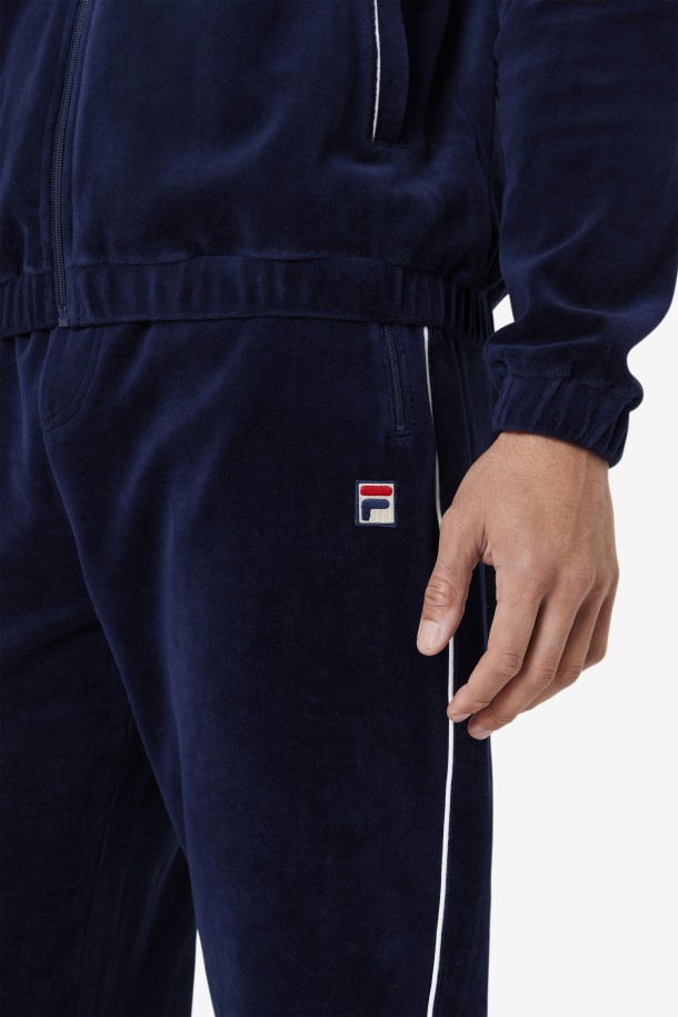 Pantalon Lewis Terciopelo Azul Marino/blanco Fila Outlet