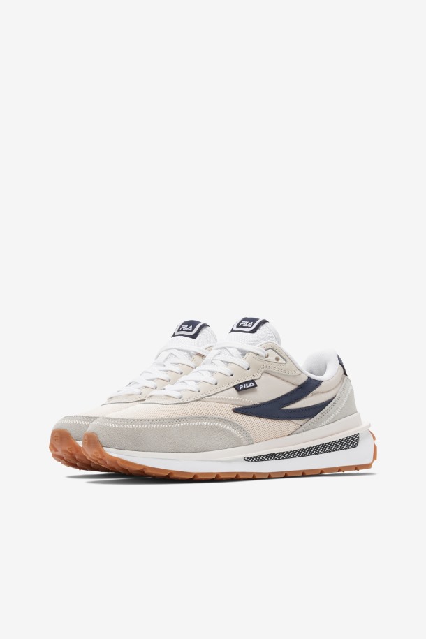 Blanqueado Arena/azul Marino/blanco Fila Outlets Mujer Renno