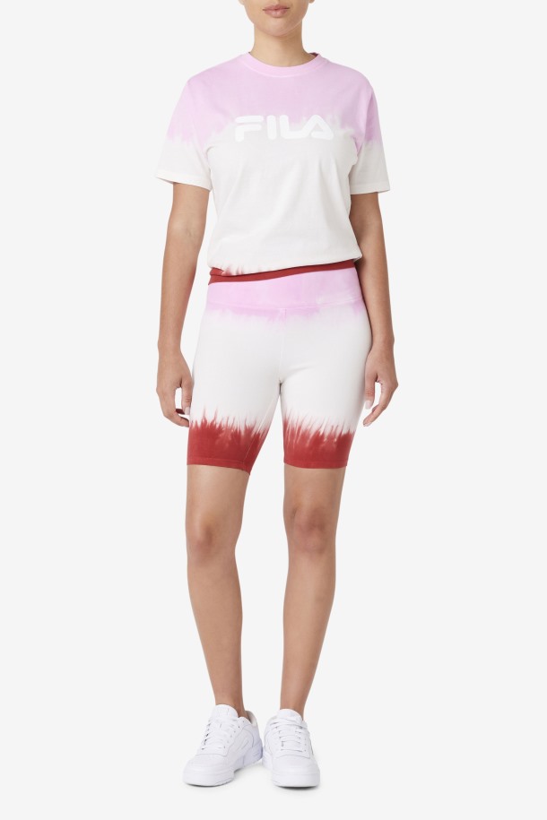 Taima Tie Dye Bike Short Fila Outlet Pirouette/white/earth Red