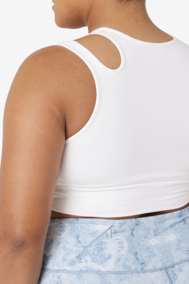 Sujetador Top Blanco Uplift Slice Crop Top Fila Outlet