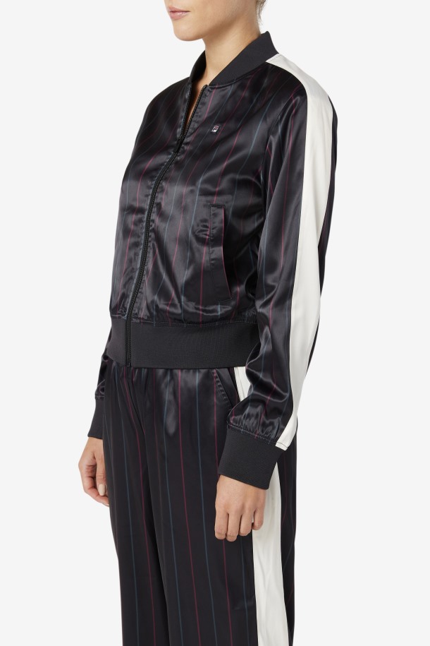 Chaqueta De Chándal Farah Satin Fila Outlets Negro/tofu