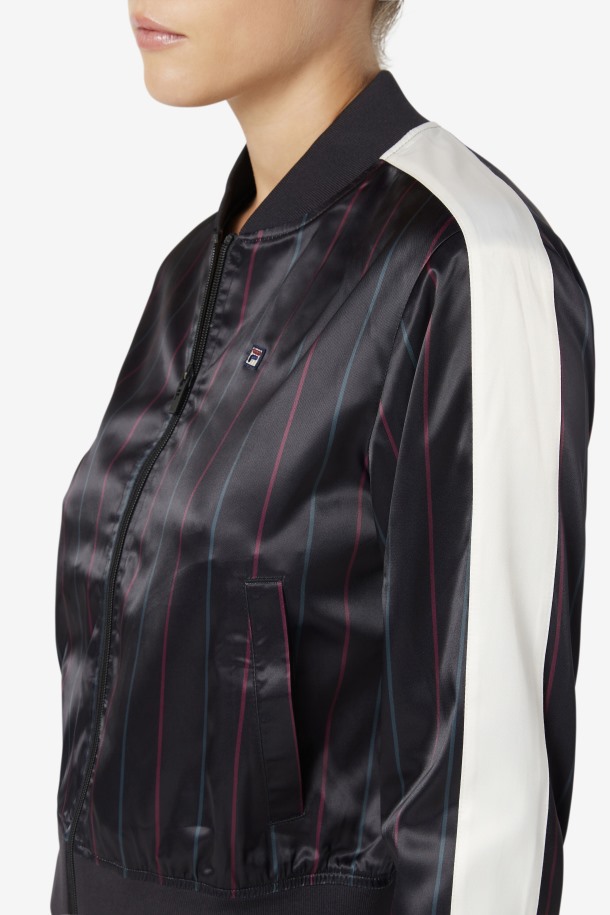 Chaqueta De Chándal Farah Satin Fila Outlets Negro/tofu