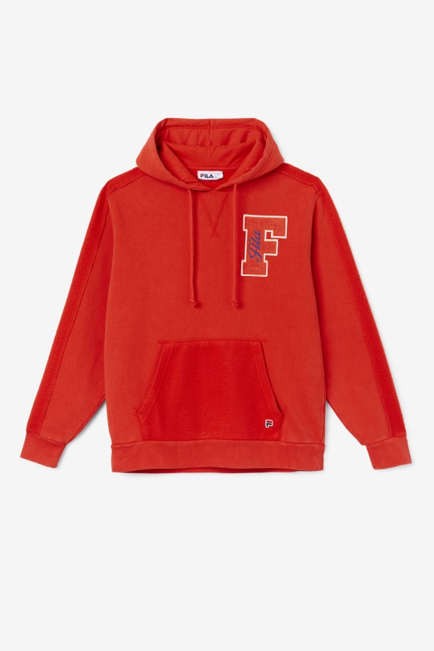 Rojo Fuego/azul Fila Outlets Bryson Vintage Wash Sudadera Con Capucha