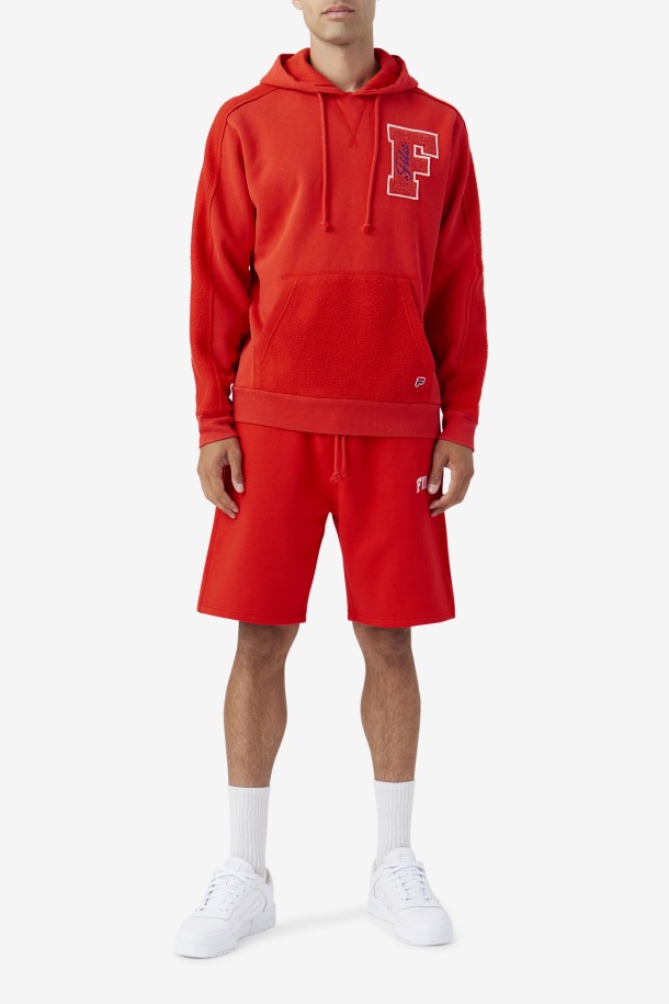 Rojo Fuego/azul Fila Outlets Bryson Vintage Wash Sudadera Con Capucha