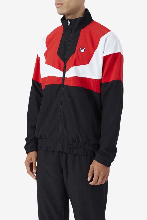 Chaqueta De Chándal Fila Outlets Amar Negra/roja/blanca