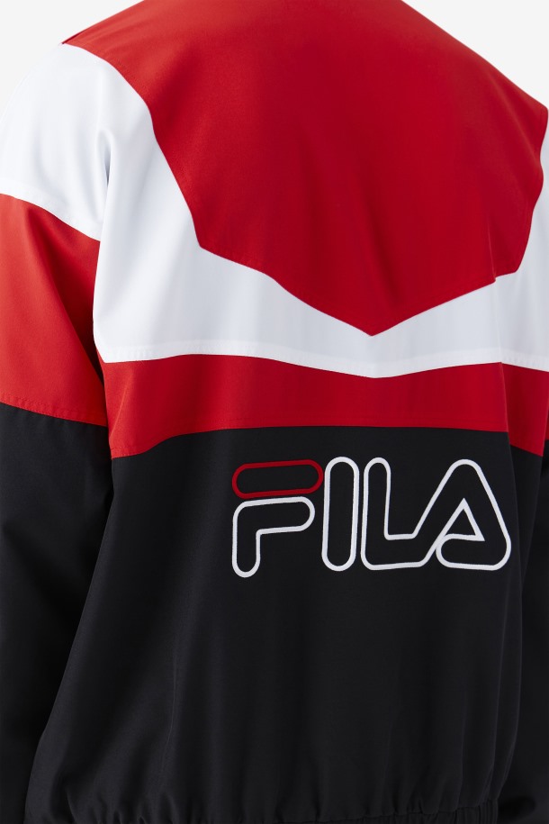 Chaqueta De Chándal Fila Outlets Amar Negra/roja/blanca
