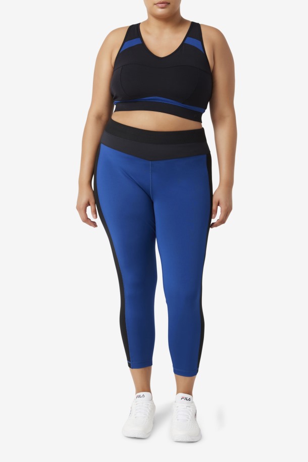 Uplift Racerback Sports Bra Fila Outlets Black/navy Peony