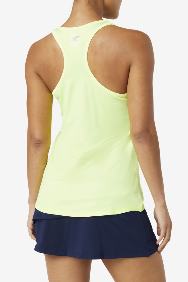 Fila Outlets Pickleball Racerback Tanque Amarillo Brezo
