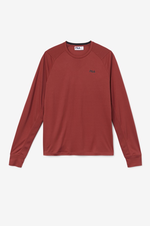 Fila Outlets Marrón Rojizo/negro Jazam Camiseta De Manga Larga