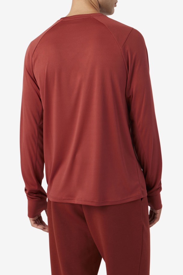 Fila Outlets Marrón Rojizo/negro Jazam Camiseta De Manga Larga