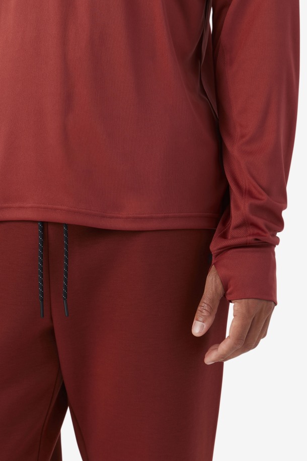 Fila Outlets Marrón Rojizo/negro Jazam Camiseta De Manga Larga