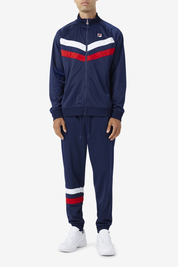 Fila Outlets Azul Marino/rojo/blanco Jaya Pantalón De Chándal
