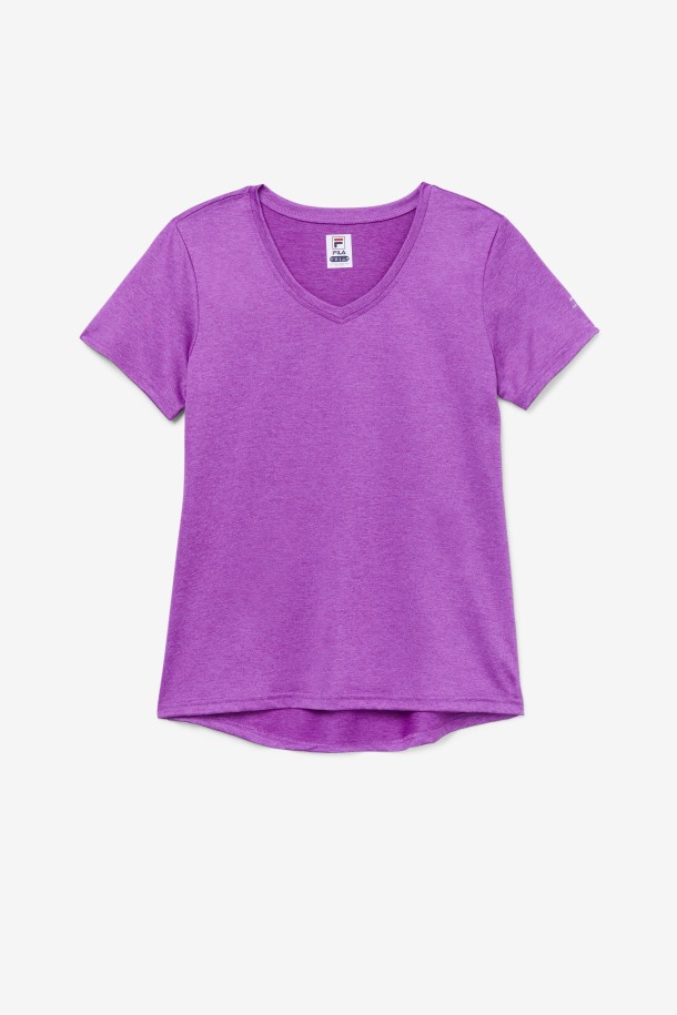 Pickleball Sedoso Con Cuello En V Fila Outlets Purple Cactus Heather