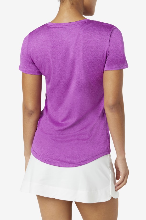 Pickleball Sedoso Con Cuello En V Fila Outlets Purple Cactus Heather