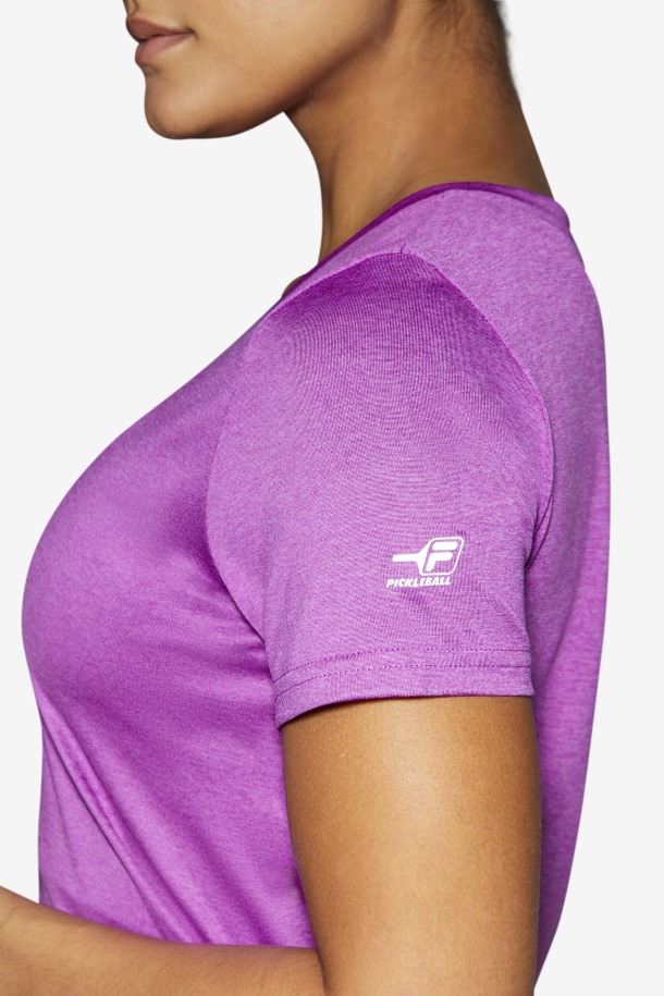 Pickleball Sedoso Con Cuello En V Fila Outlets Purple Cactus Heather