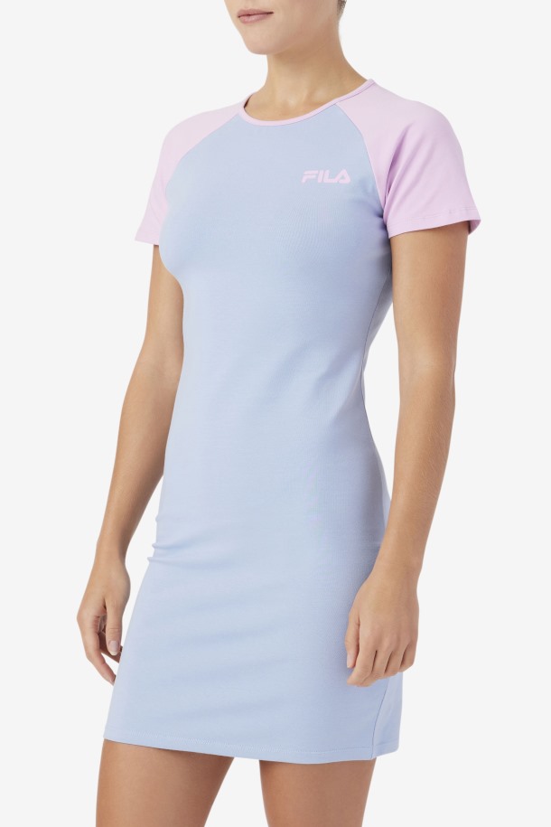 Azul/orquídea Outlets Cola Vestido Kyra