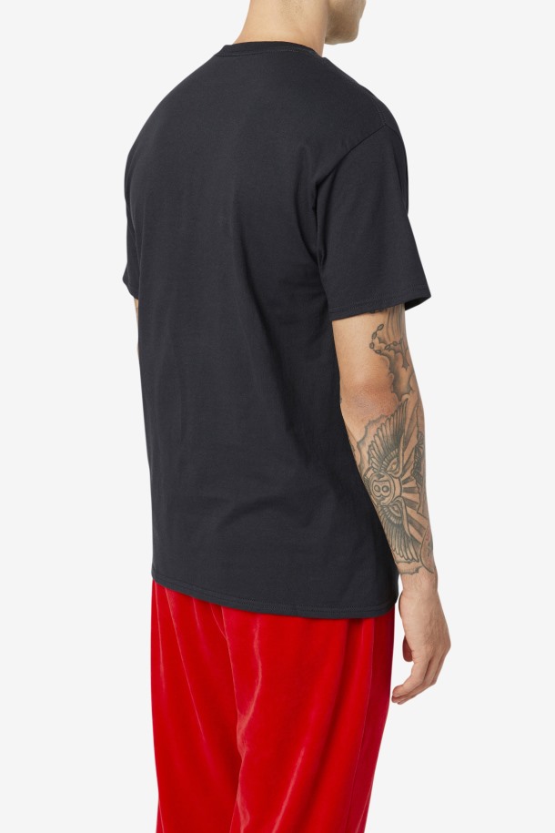 Fila Outlets Camiseta Apilada Negra/blanca/roja