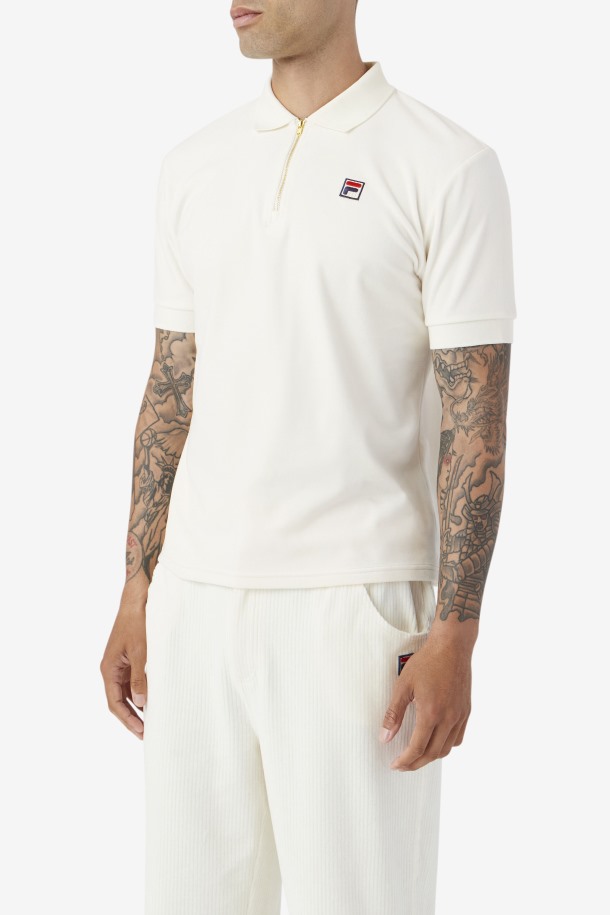 Devon Terciopelo Polo Fila Puntos De Venta Egret