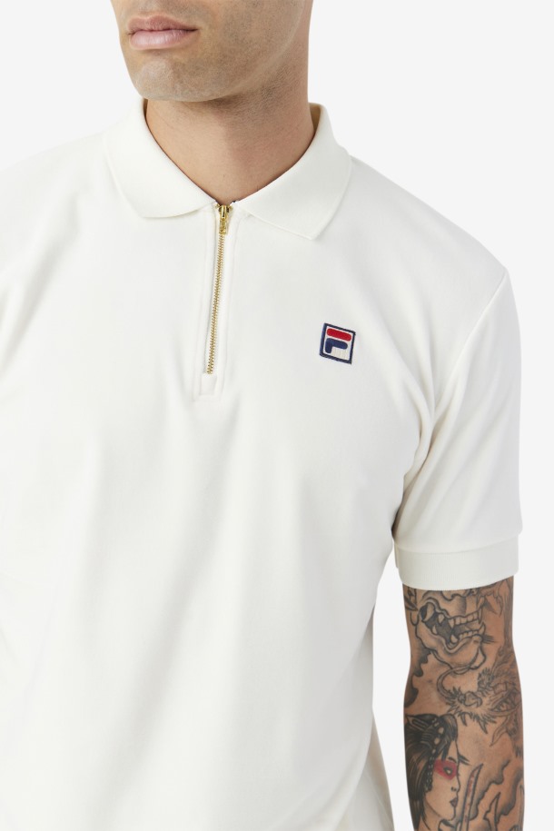 Devon Terciopelo Polo Fila Puntos De Venta Egret
