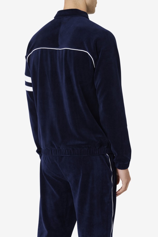 Fila Outlets Verdy Terciopelo Chaqueta Azul Marino/blanco