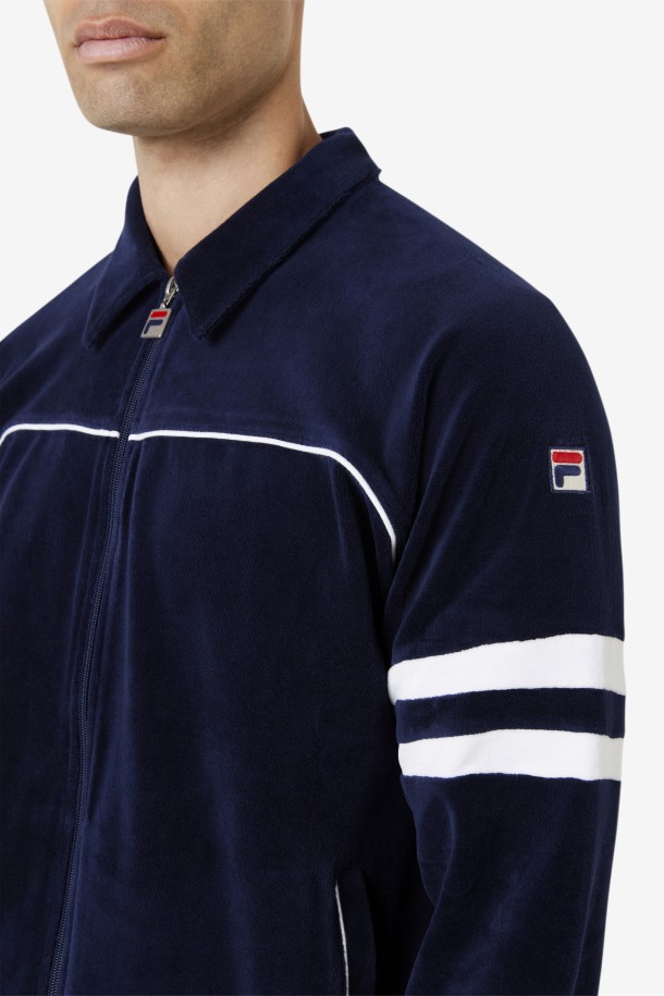 Fila Outlets Verdy Terciopelo Chaqueta Azul Marino/blanco
