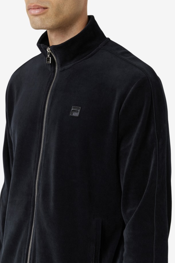 Cola Outlets Devell Terciopelo Negro Chaqueta
