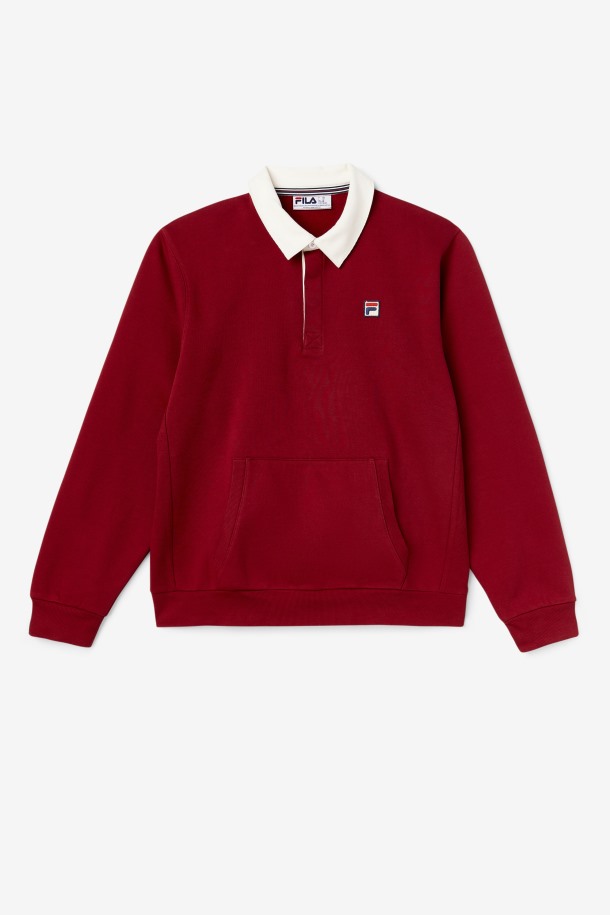 Edison Fleece Rugby Fila Outlet Ruibarbo/blanco