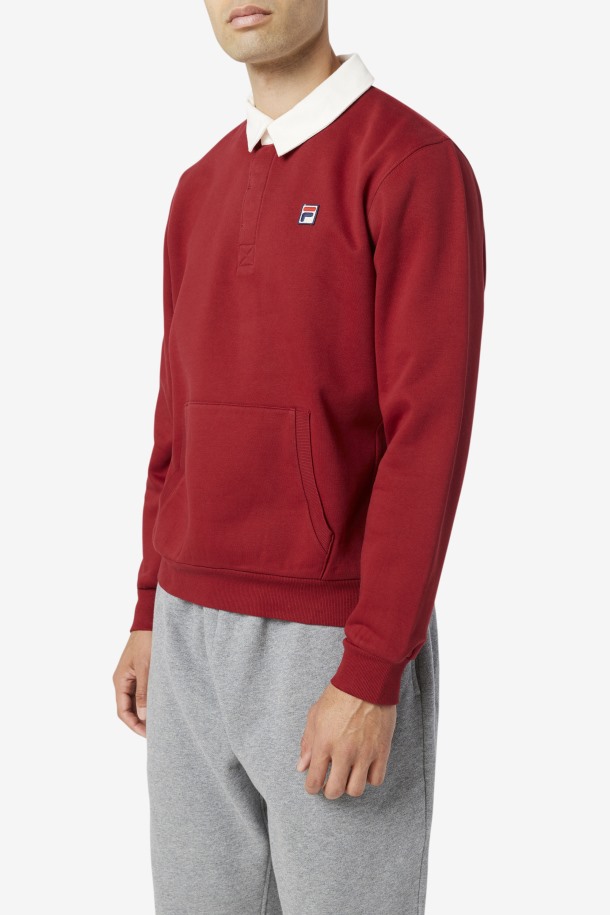 Edison Fleece Rugby Fila Outlet Ruibarbo/blanco
