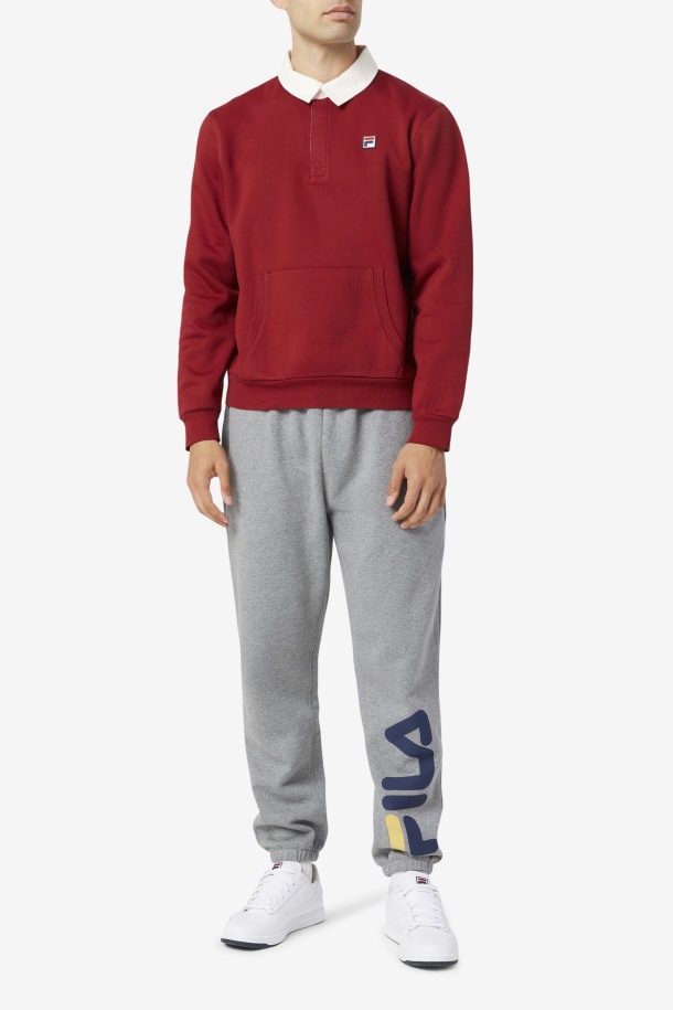 Edison Fleece Rugby Fila Outlet Ruibarbo/blanco