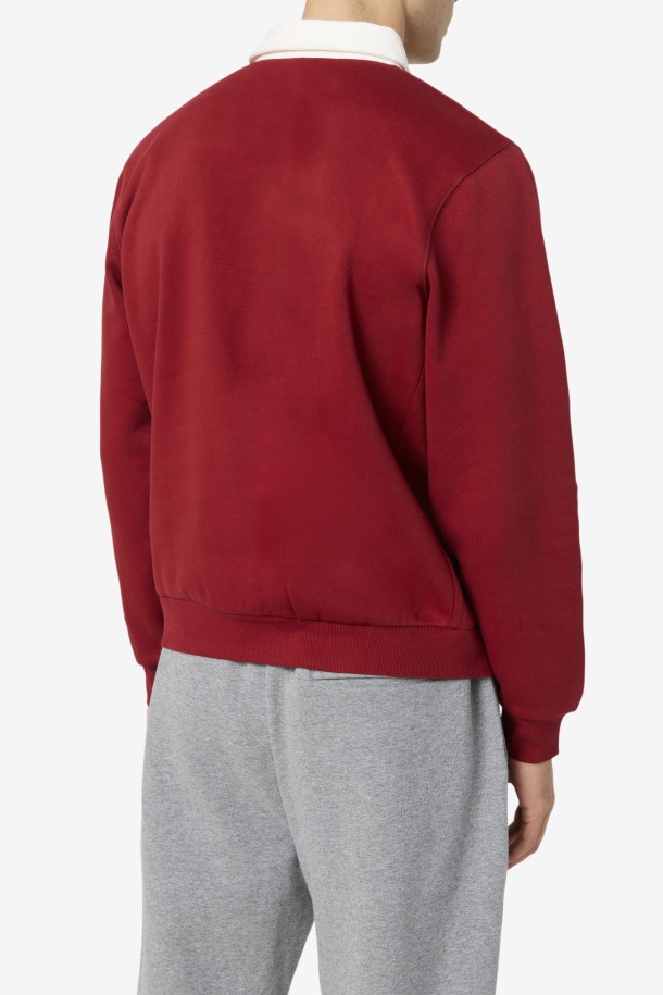 Edison Fleece Rugby Fila Outlet Ruibarbo/blanco