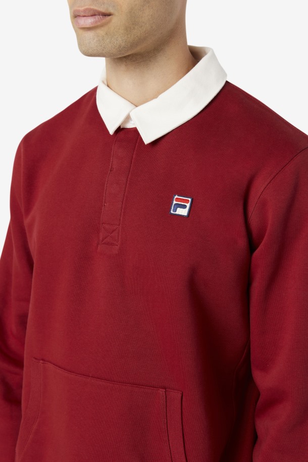 Edison Fleece Rugby Fila Outlet Ruibarbo/blanco