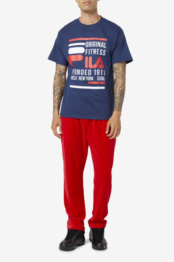 Camiseta Fitness Original Azul Marino/rojo/blanco Fila Outlet