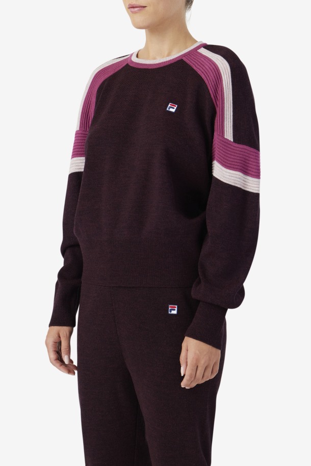 Fila Outlets Frankie Knit Crew Vino De Uva/rouge/potpourri