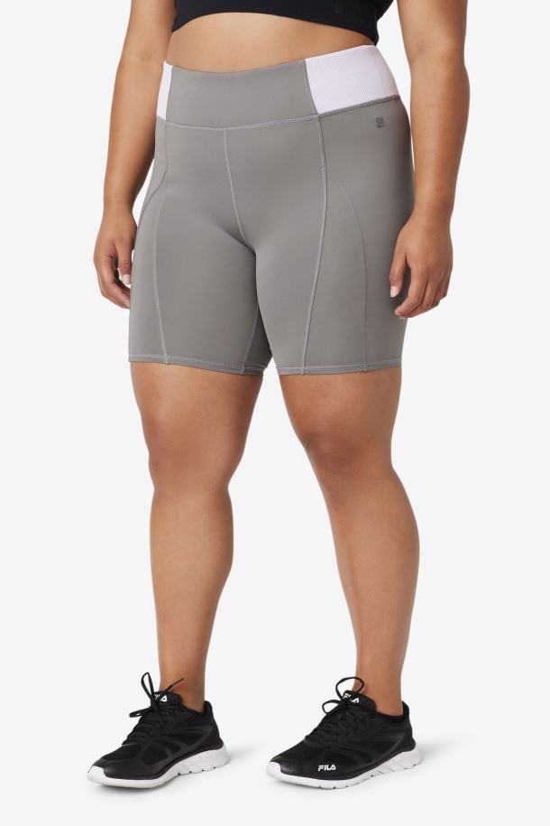 Fila Outlets Forza 8\" Texture Bike Short Gargoyle/Lavender Blue