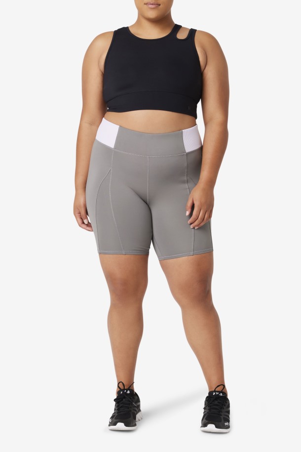 Fila Outlets Forza 8\" Texture Bike Short Gargoyle/Lavender Blue
