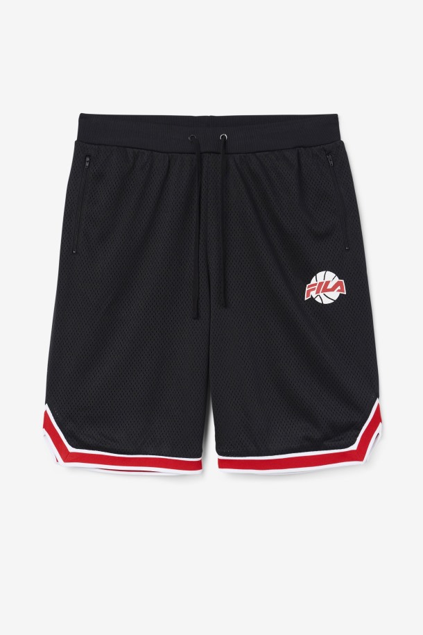 Pantalón Corto De Baloncesto Ovi Negro/rojo/blanco De Fila Outlets
