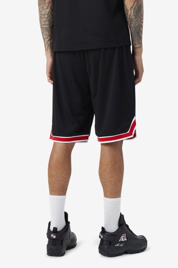 Pantalón Corto De Baloncesto Ovi Negro/rojo/blanco De Fila Outlets