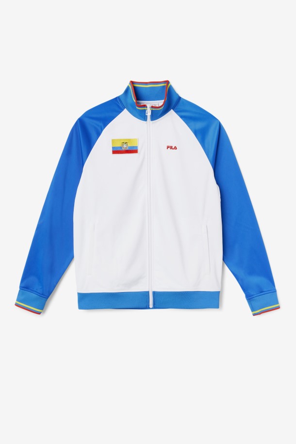 Chaqueta De Chándal Ecuador Fila Outlets Blanco/azul/rojo Fuego/amarillo