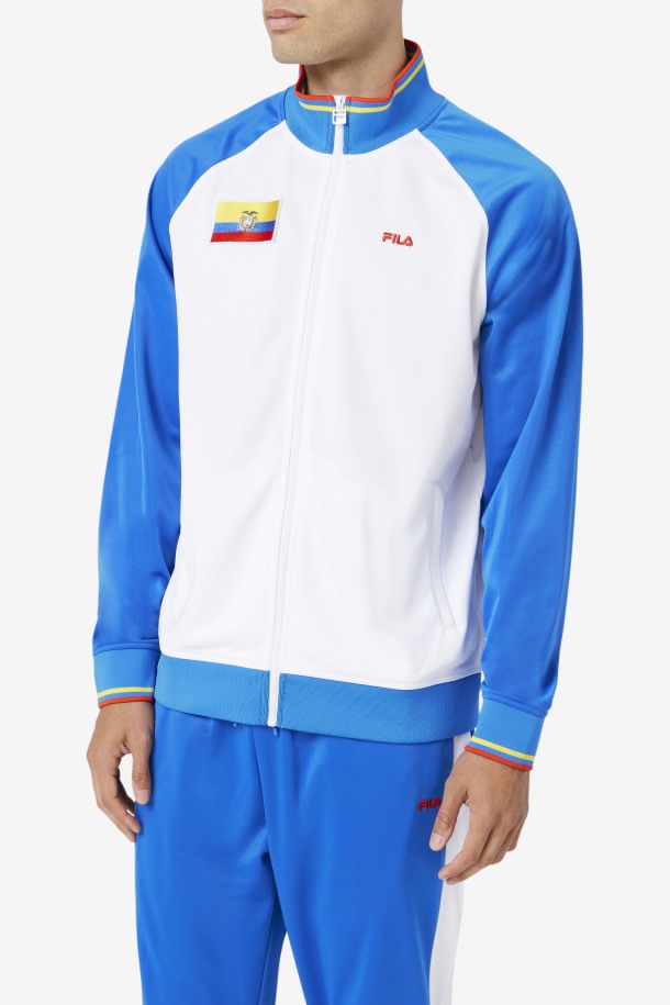 Chaqueta De Chándal Ecuador Fila Outlets Blanco/azul/rojo Fuego/amarillo