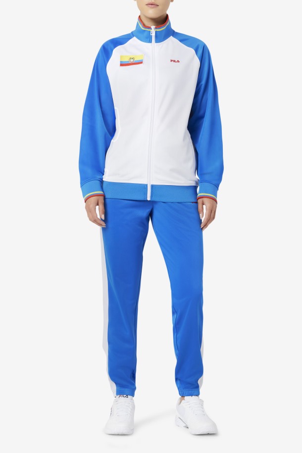 Chaqueta De Chándal Ecuador Fila Outlets Blanco/azul/rojo Fuego/amarillo