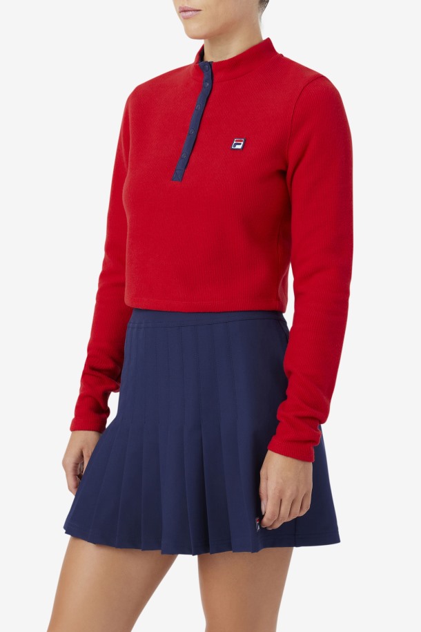 Fila Outlets Rojo Josie Media Cremallera Top