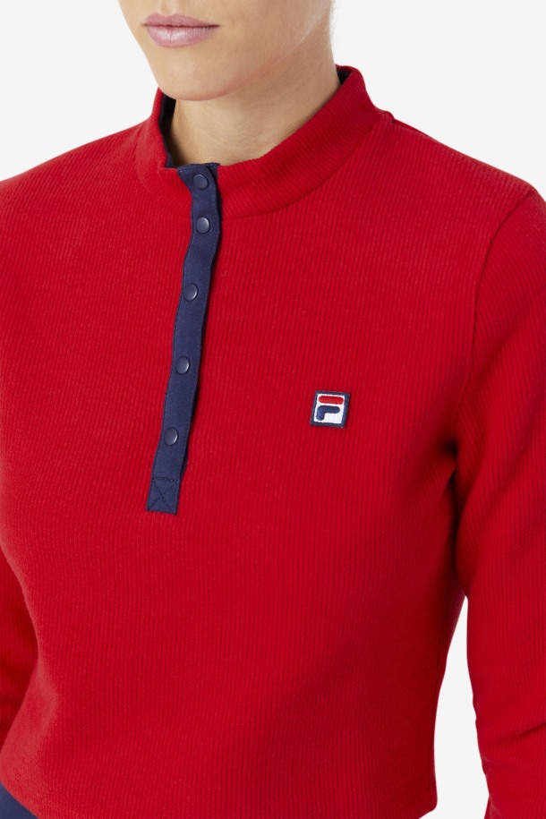 Fila Outlets Rojo Josie Media Cremallera Top