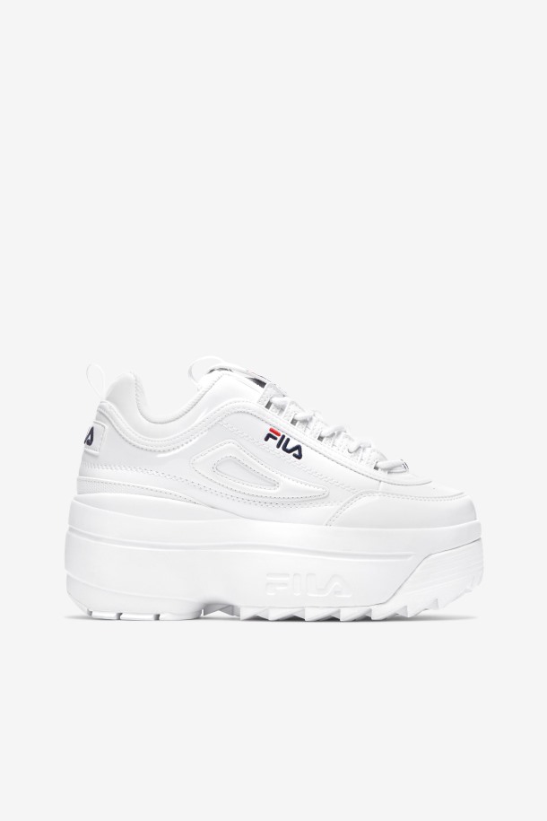 Blanco/azul Marino/rojo Mujer Disruptor 2 Cuña Charol Outlet Fila