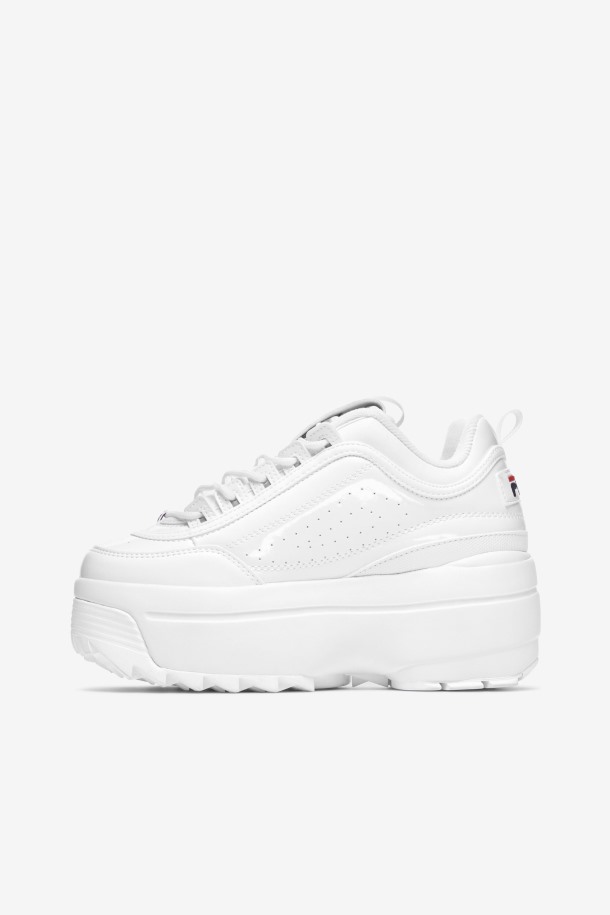 Blanco/azul Marino/rojo Mujer Disruptor 2 Cuña Charol Outlet Fila